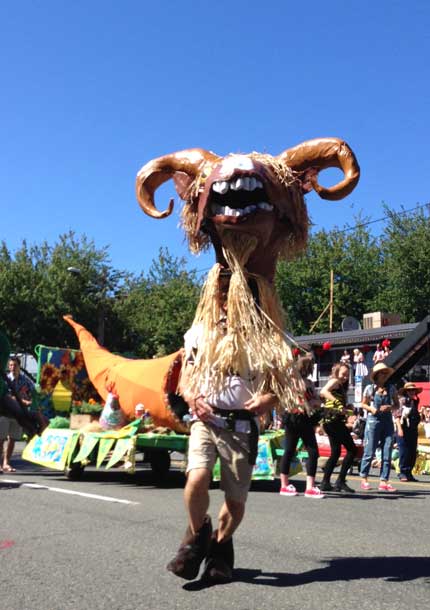 ram head worn at parade